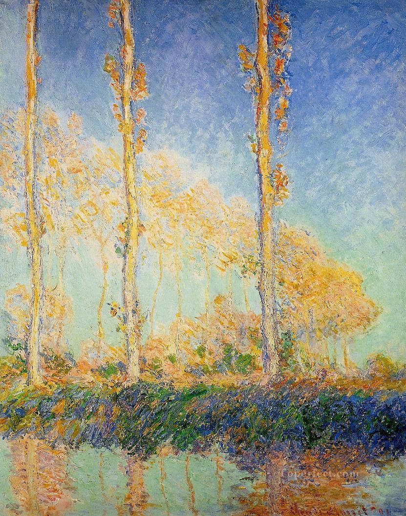 Three Poplar Trees in the Autumn Claude Monet Oil Paintings
